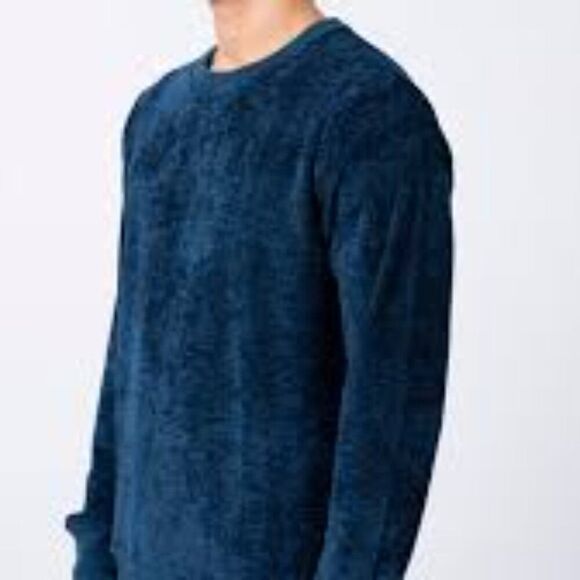 LA Panoplie Velour Eponge Sweatshirt in Duck Blue Size XL - Picture 1 of 8